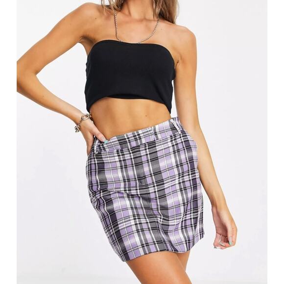 Top Shop Plaid Mini Skirt - Picture 1 of 9